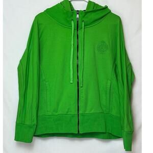 L-RL Lauren Active Women's XL Green Zip Up Hoodie Jacket Long Sleeve Sweatshirt
